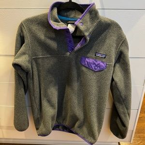 Patagonia Lightweight Synchilla Snap-T Fleece Pullover Purple Gray